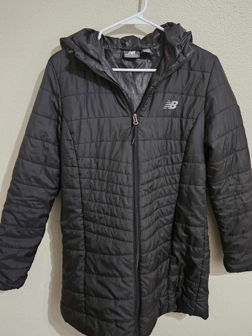 New Balance Black Quilted Hooded Jacket